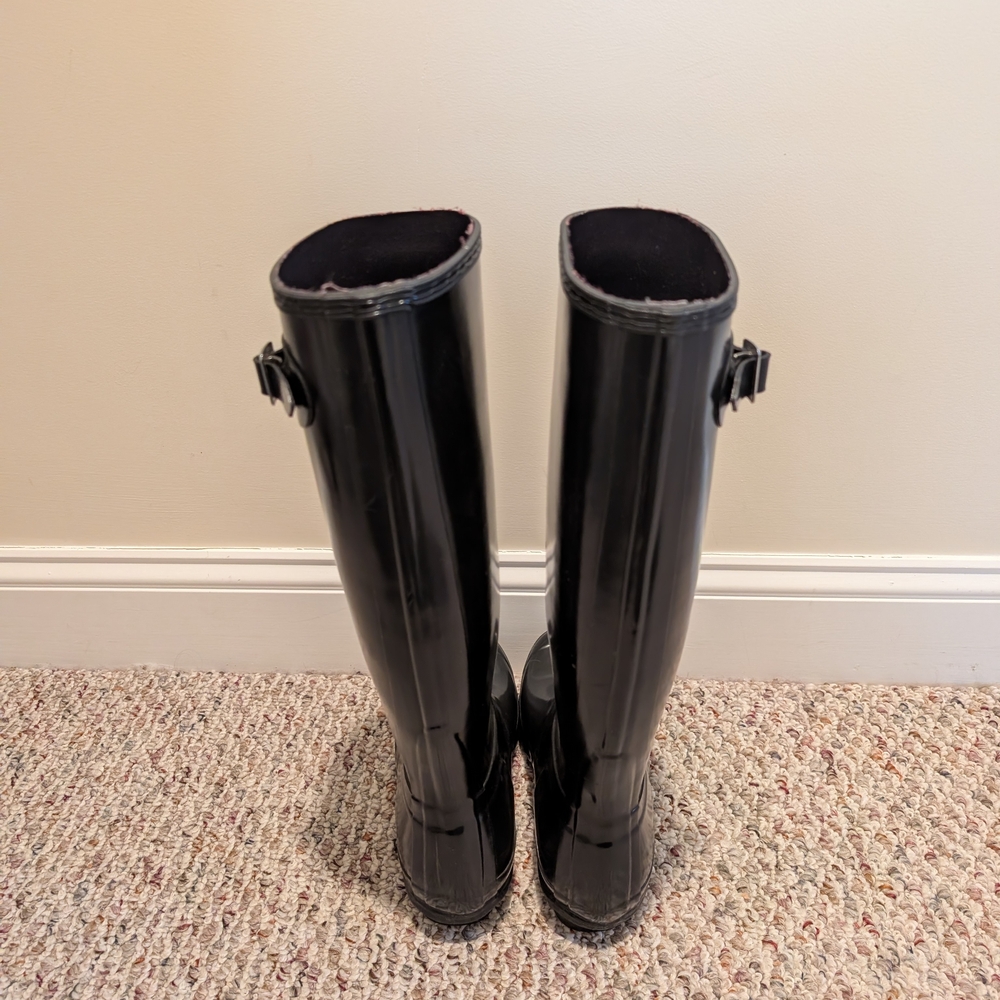 Hunter Tall Black Rain Boots - Size 8 - Picture 4 of 7